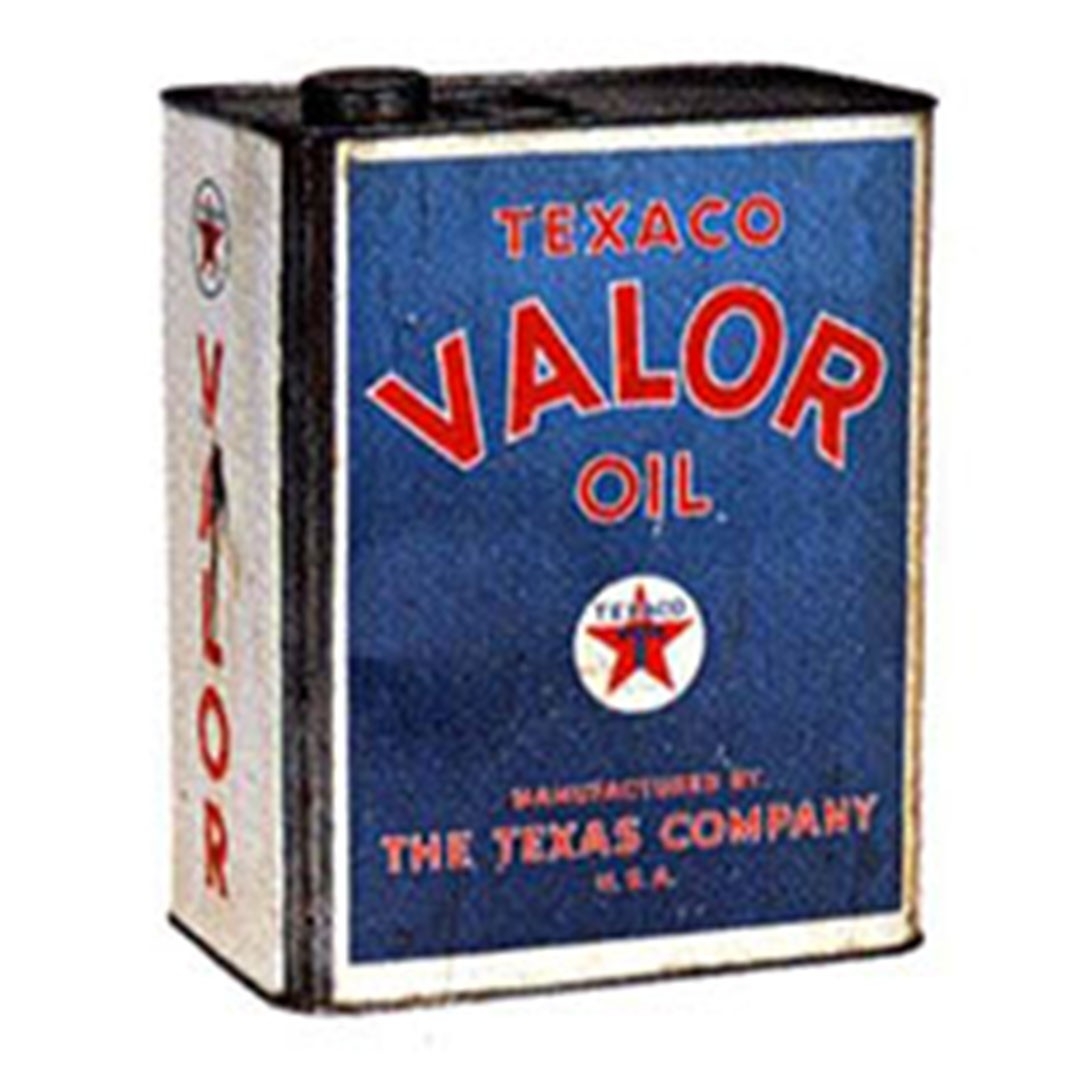 Texaco valor oil can.