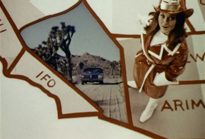 Representation of a car traveling on a road, as shown on a map.